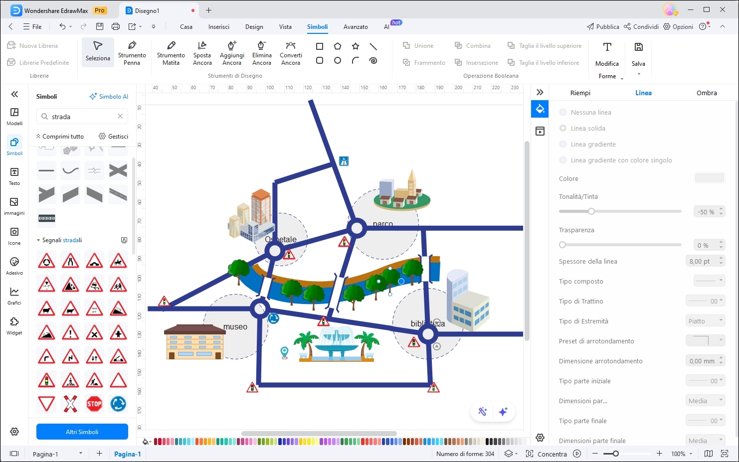 mappa disegno EdrawMax completa