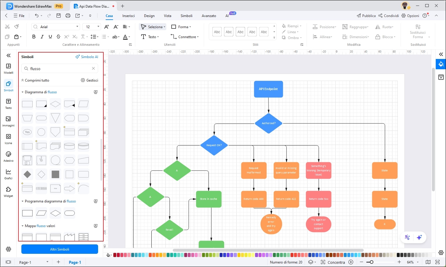 Aggiungi diagramma di flusso infografico Forme e contenuti