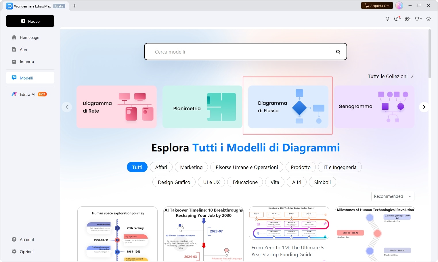 apri un modello di diagramma di flusso infografico