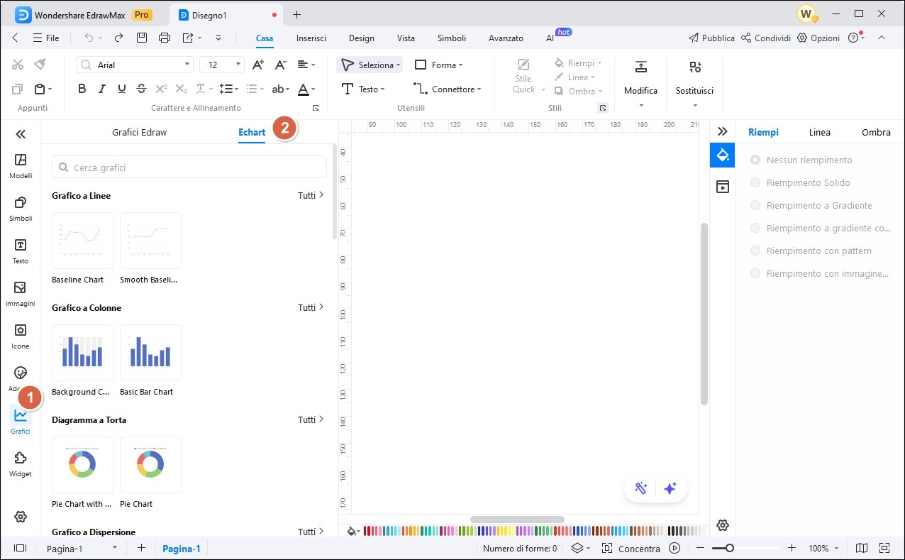 seleziona un modello di echart