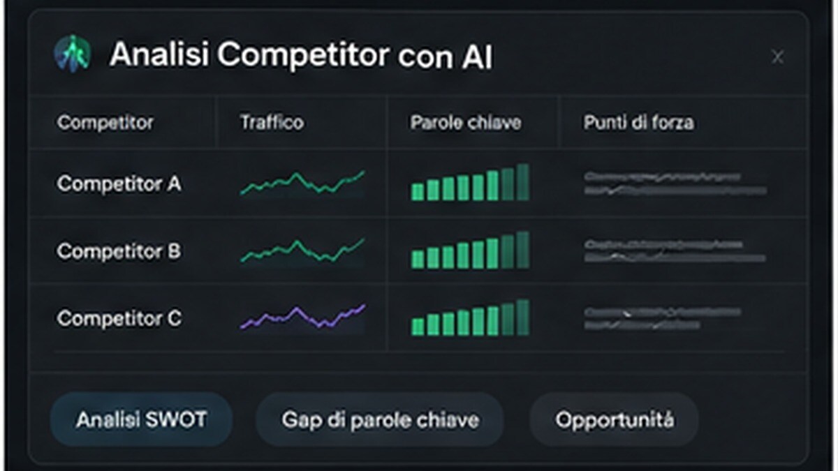Dashboard AI per analisi competitor