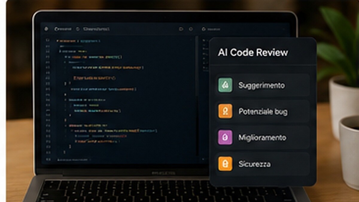 AI code review su pull request con suggerimenti e controlli