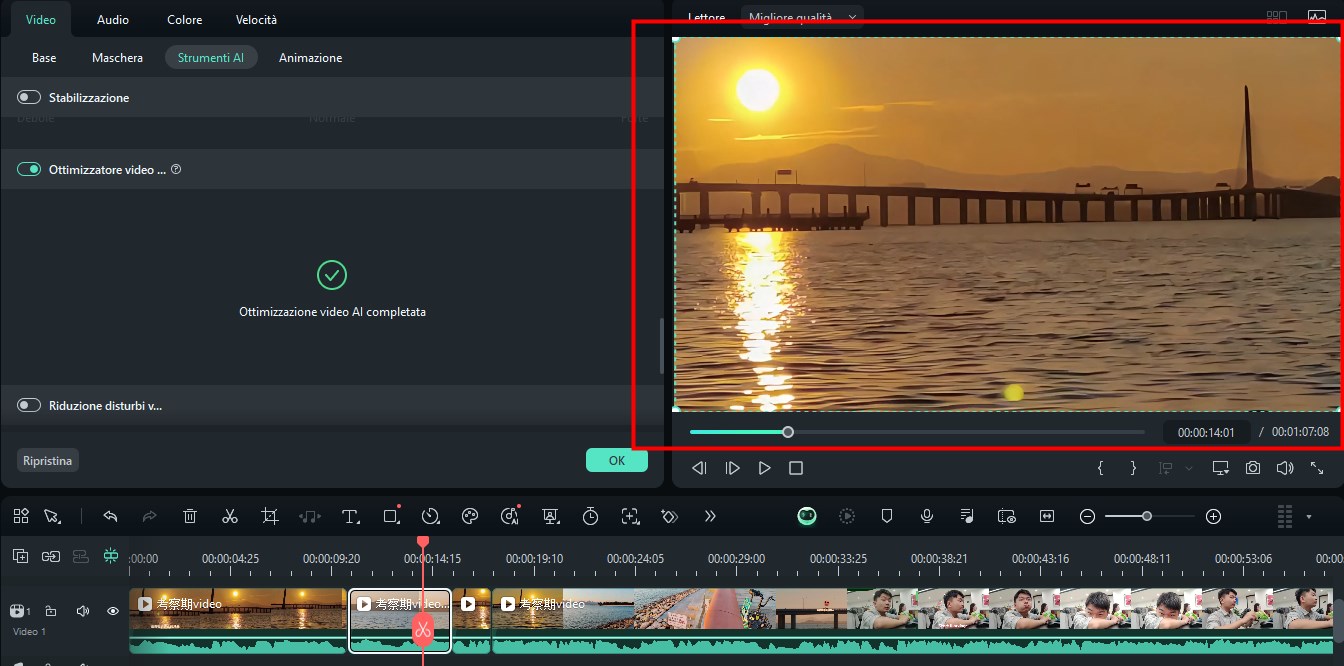 il video con risoluzione aumentata tramite video enhancer