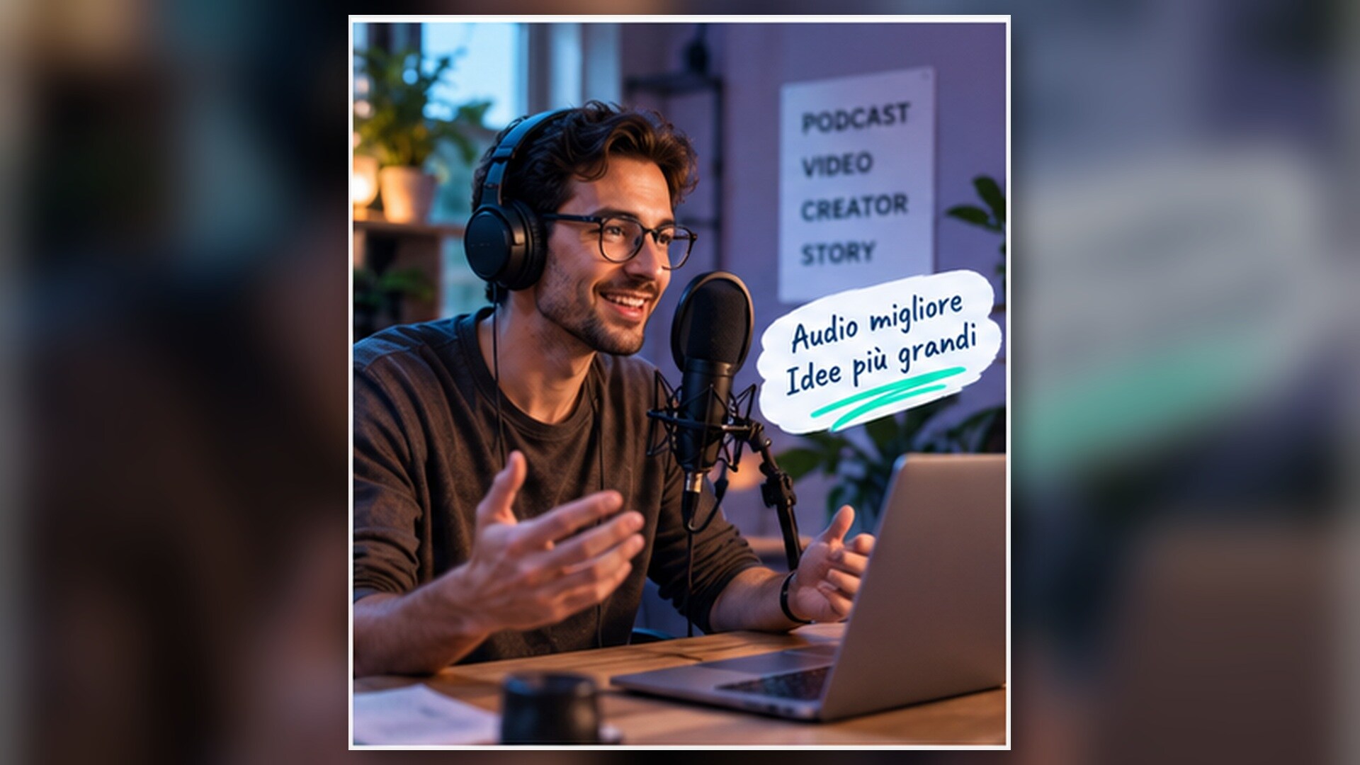 Creator che confronta audio originale e voce migliorata prima dell export video