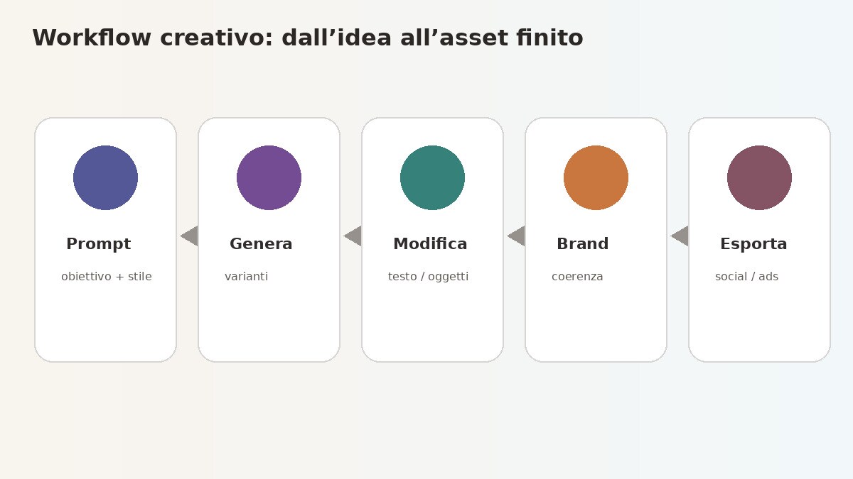 Workflow creativo da prompt a asset di brand