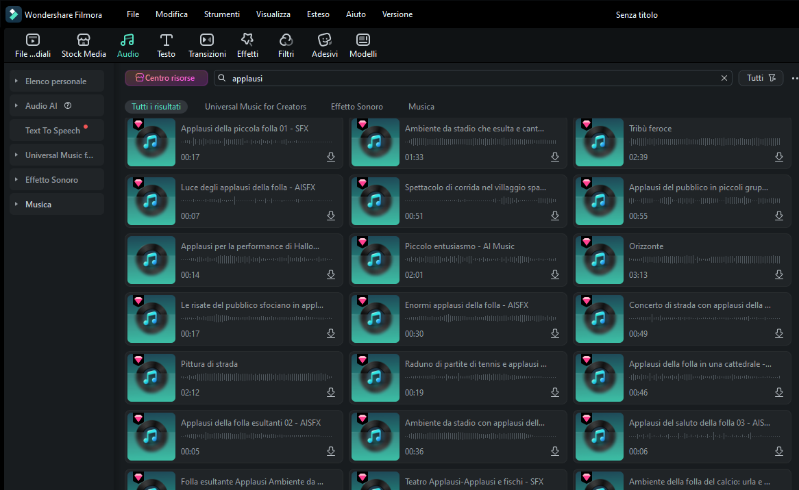 aggiungere effetti sonori in video