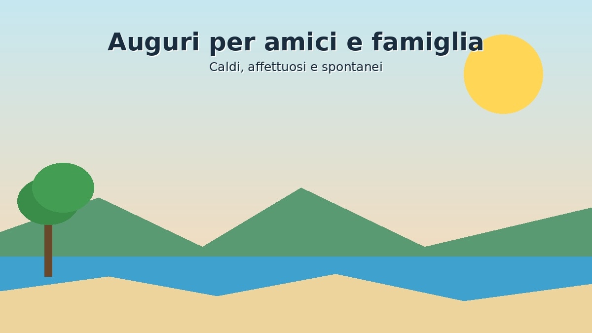 Illustrazione estiva per auguri di vacanze ad amici e famiglia