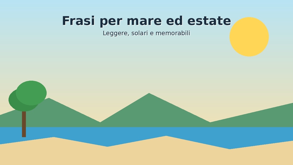 Illustrazione di mare ed estate per frasi di buone vacanze