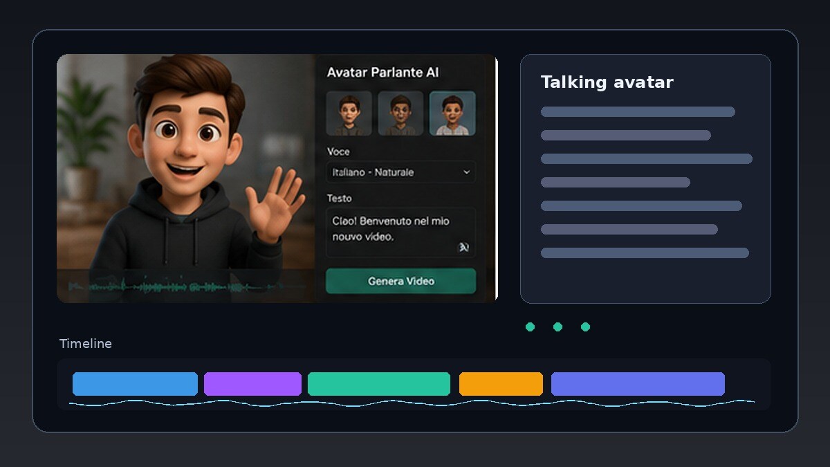 Avatar parlante AI con voce e sincronizzazione labiale