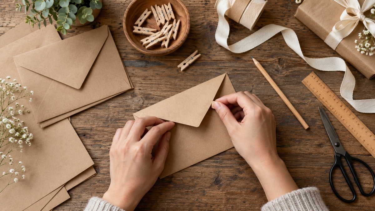 Materiali e piegatura delle buste per un calendario dell’Avvento fai da te