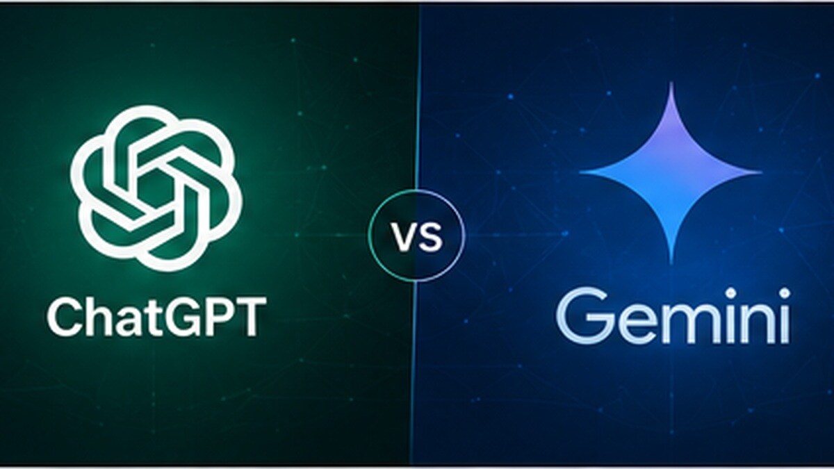 Confronto visuale tra ChatGPT e Google Gemini per ricerca, file e produttività