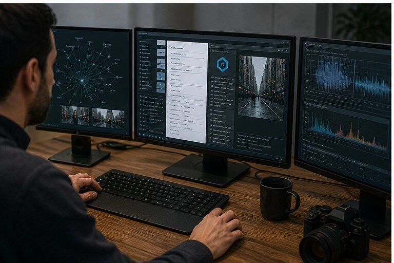 Workflow di controllo di un video con metadati, provenienza e piattaforma di pubblicazione