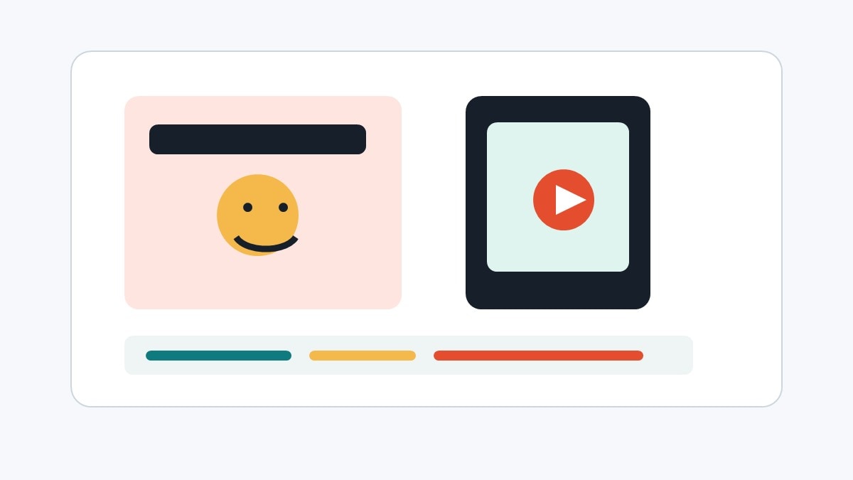 Illustrazione di un video meme con testo e timeline