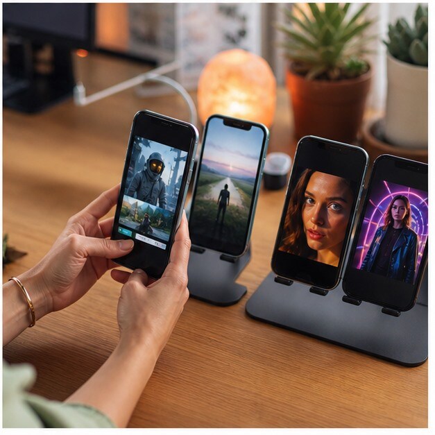 Set di video brevi in varianti multiple pronti per test social