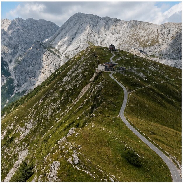 Desktop con clip di drone, dettagli e suono ambiente per un video di montagna