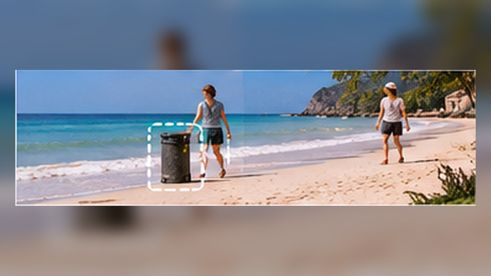 Oggetto selezionato e rimosso da un video con AI before after