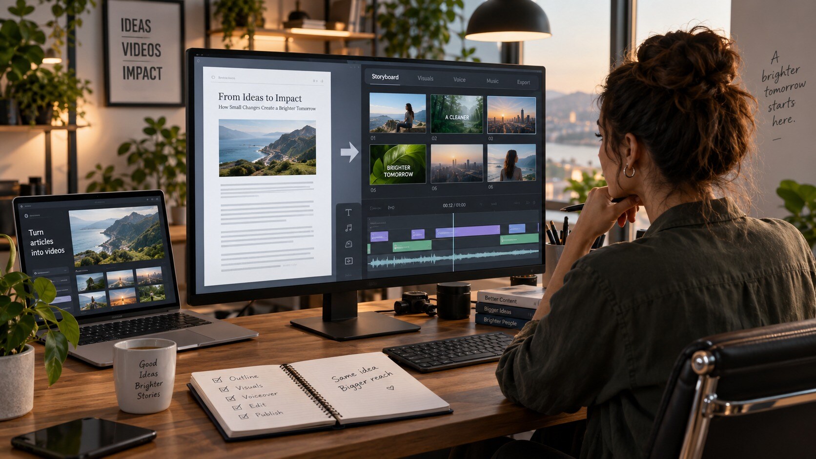 Workflow article-to-video in Filmora