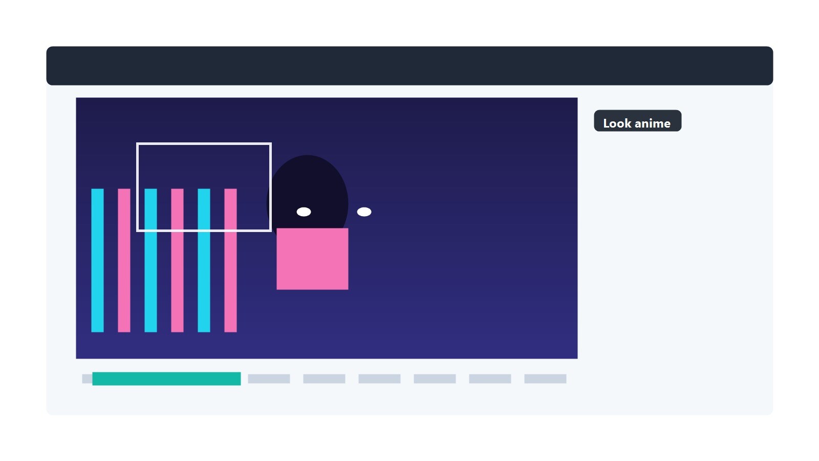 Interfaccia con clip trasformata in look anime