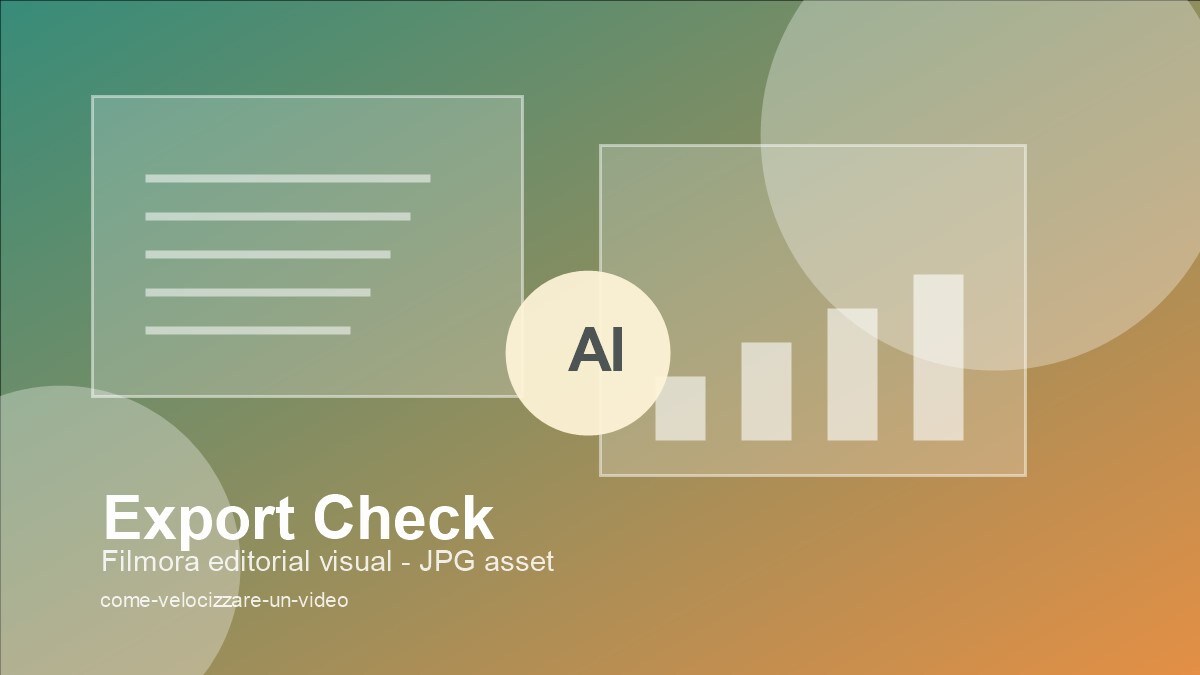 Checklist export dopo accelerazione video con audio, sottotitoli e formato