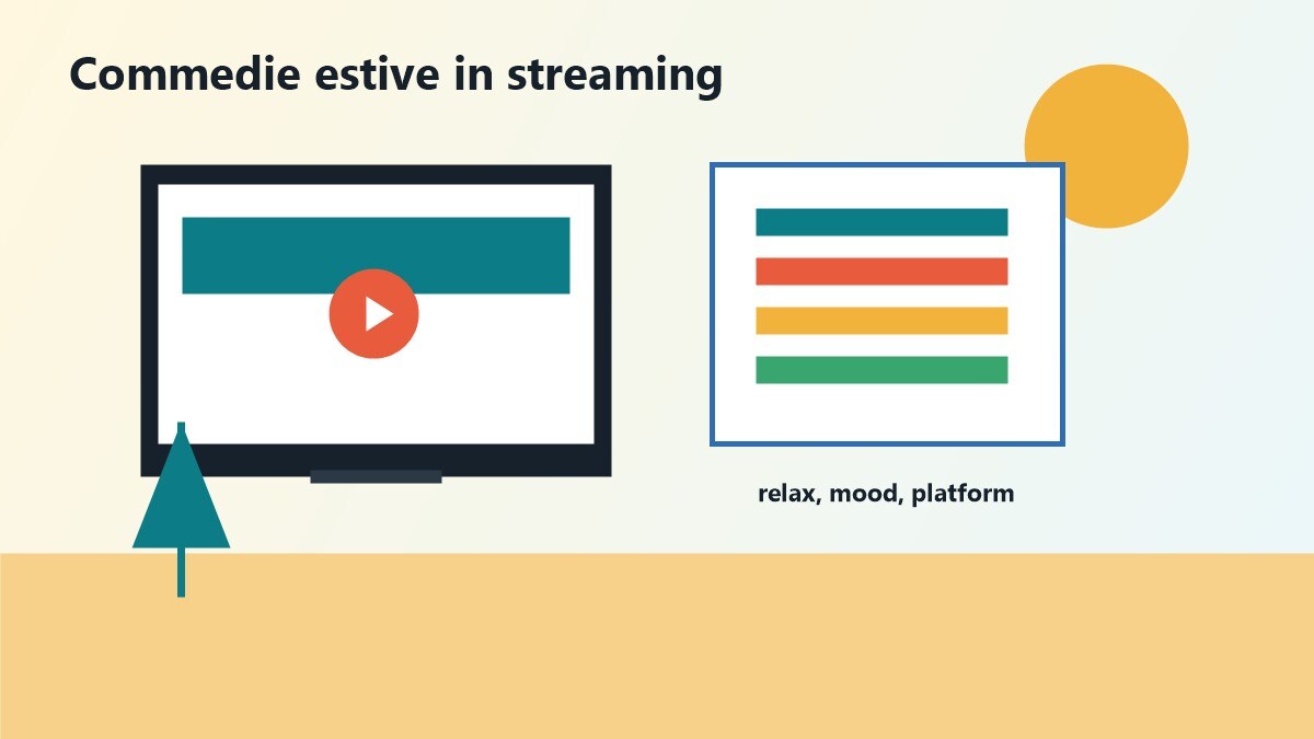 Watchlist visuale di commedie estive leggere in streaming