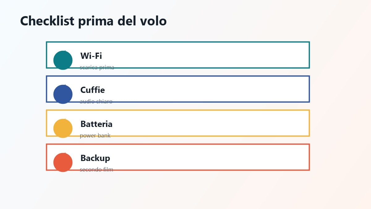 Checklist film da guardare in aereo con cuffie batteria e download