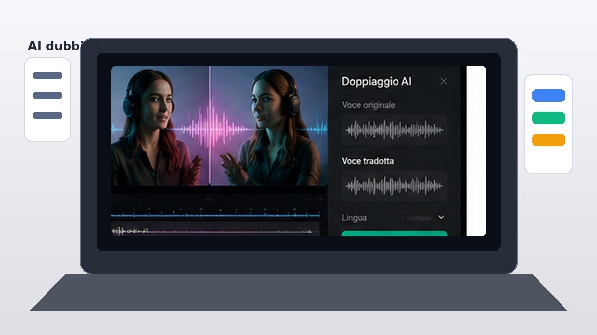 Workflow di AI dubbing con voce originale e tradotta