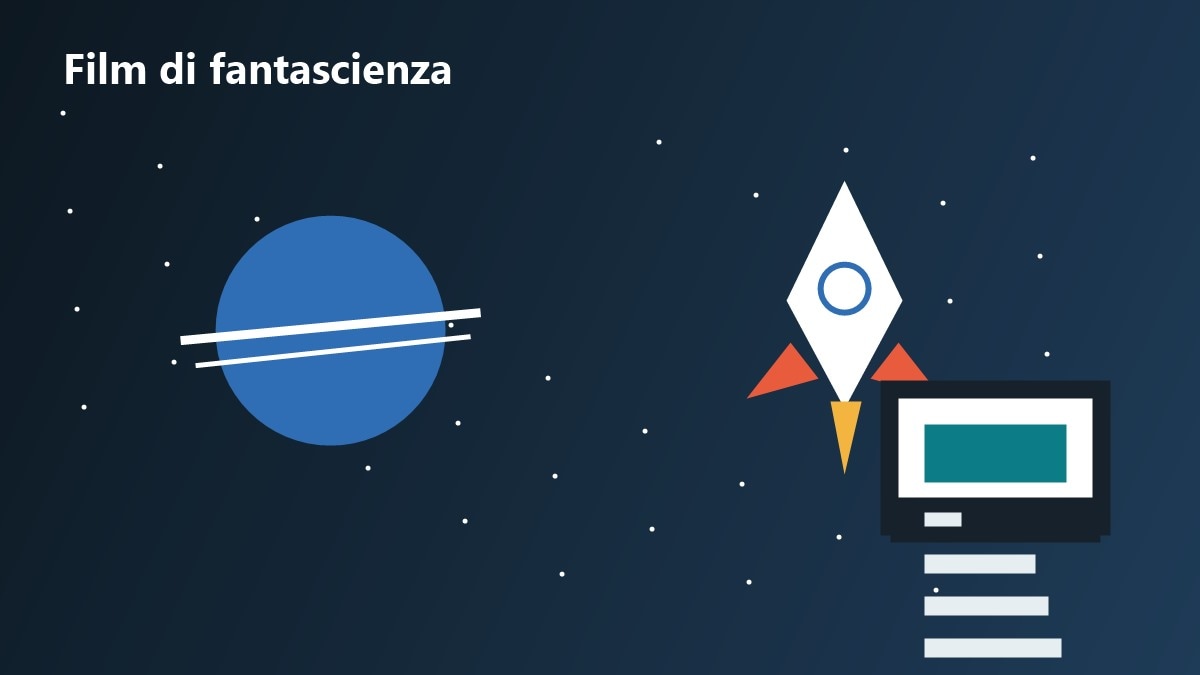 Schermi con film di fantascienza tra streaming e noleggio