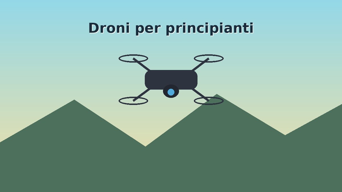 Drone compatto per principianti sopra un paesaggio