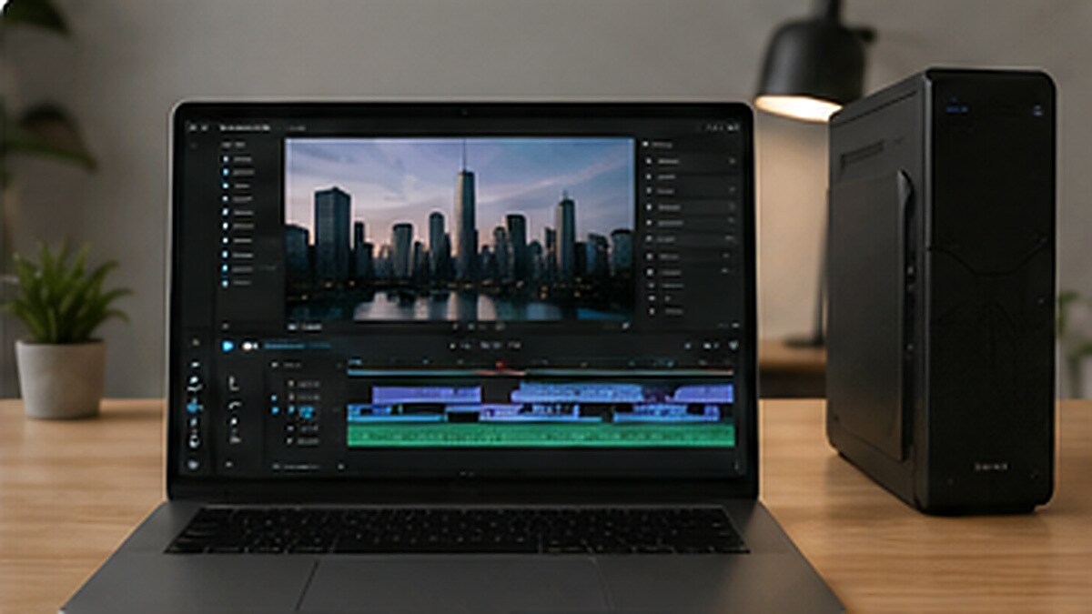 Montaggio video su laptop vecchio con preview ridotta