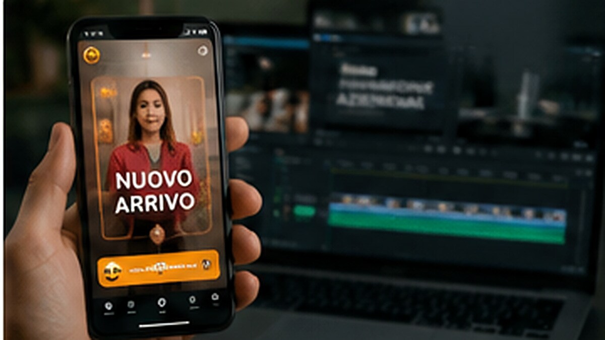 Template social con editing verticale e sottotitoli