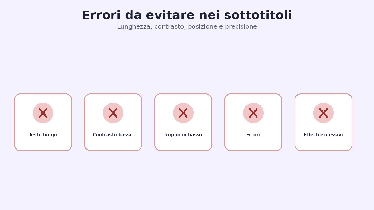Errori comuni nei sottotitoli dei Reels