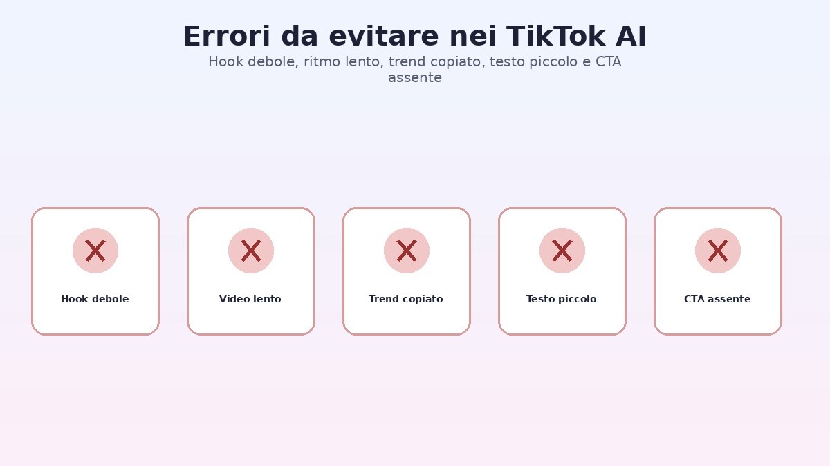 Errori comuni nei video TikTok creati con AI