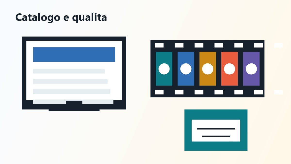Schermata comparativa tra gratis archivio noleggio e acquisto