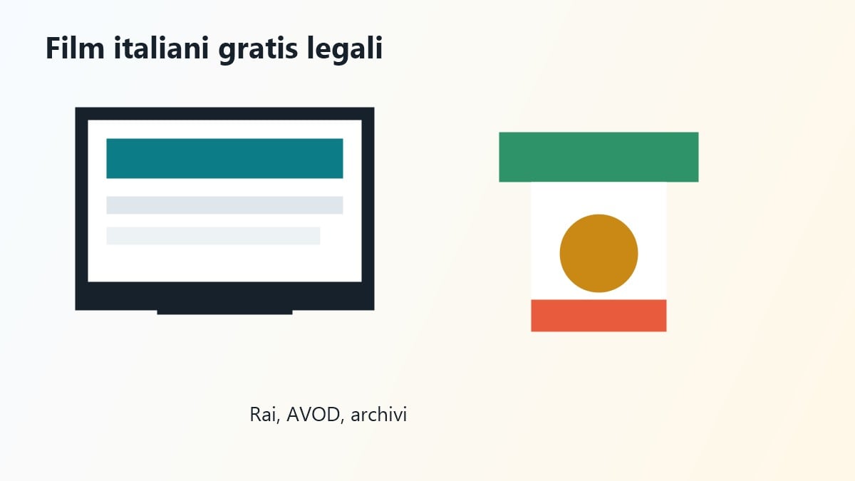 Schermata con fonti legali per film italiani gratis online