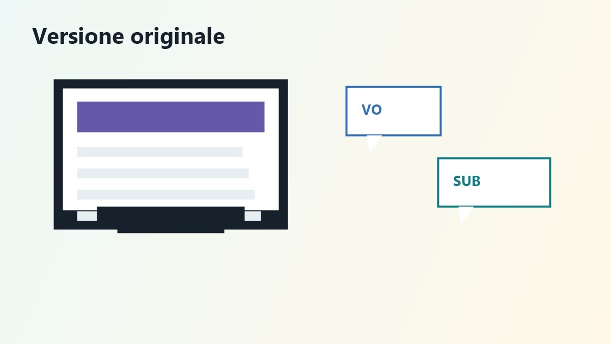 Film in versione originale con menu audio e sottotitoli