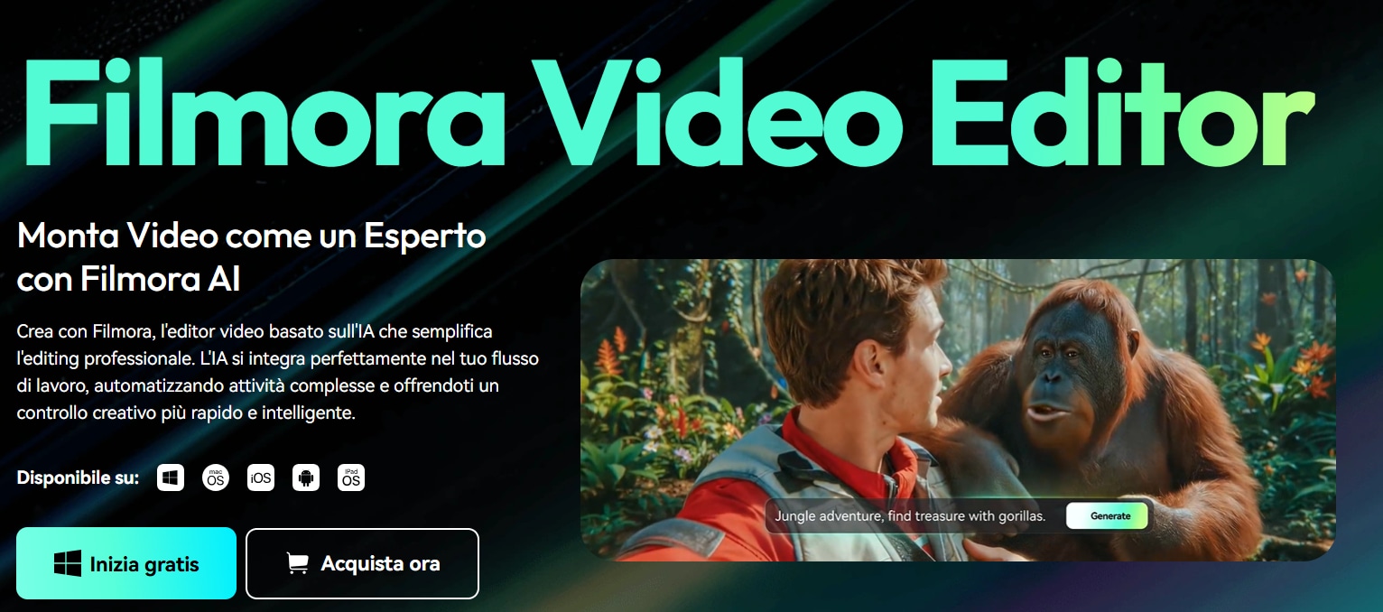 creare video con ai usando filmora
