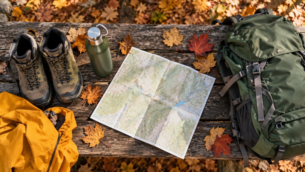 Preparazione dello zaino per una gita autunnale di giornata