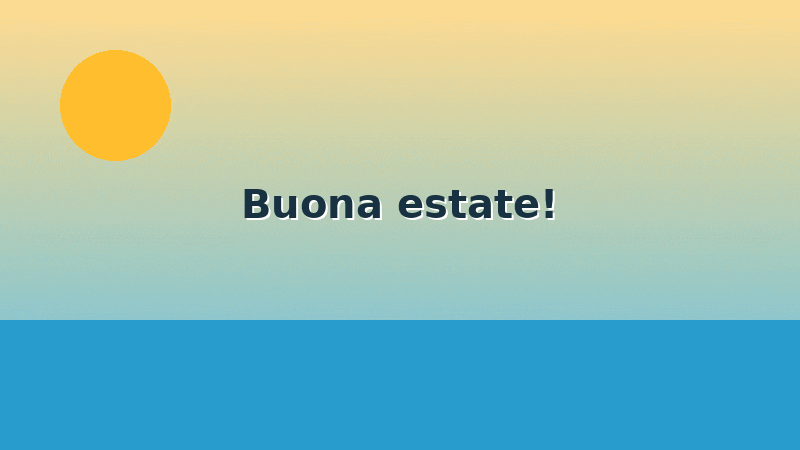 GIF animata originale con augurio di buona estate, sole e mare