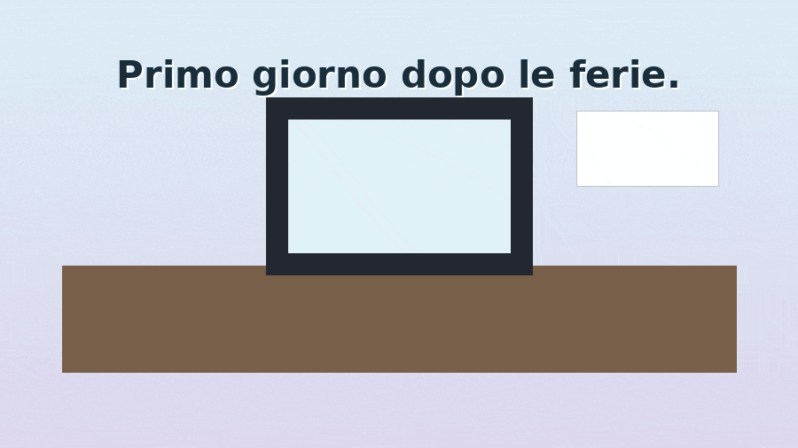 GIF divertente sul rientro dalle ferie e sulle email non lette