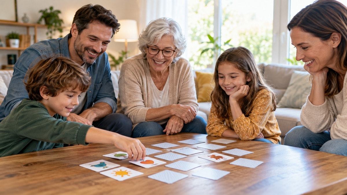 Una partita multigenerazionale con un semplice gioco visivo illustrativo