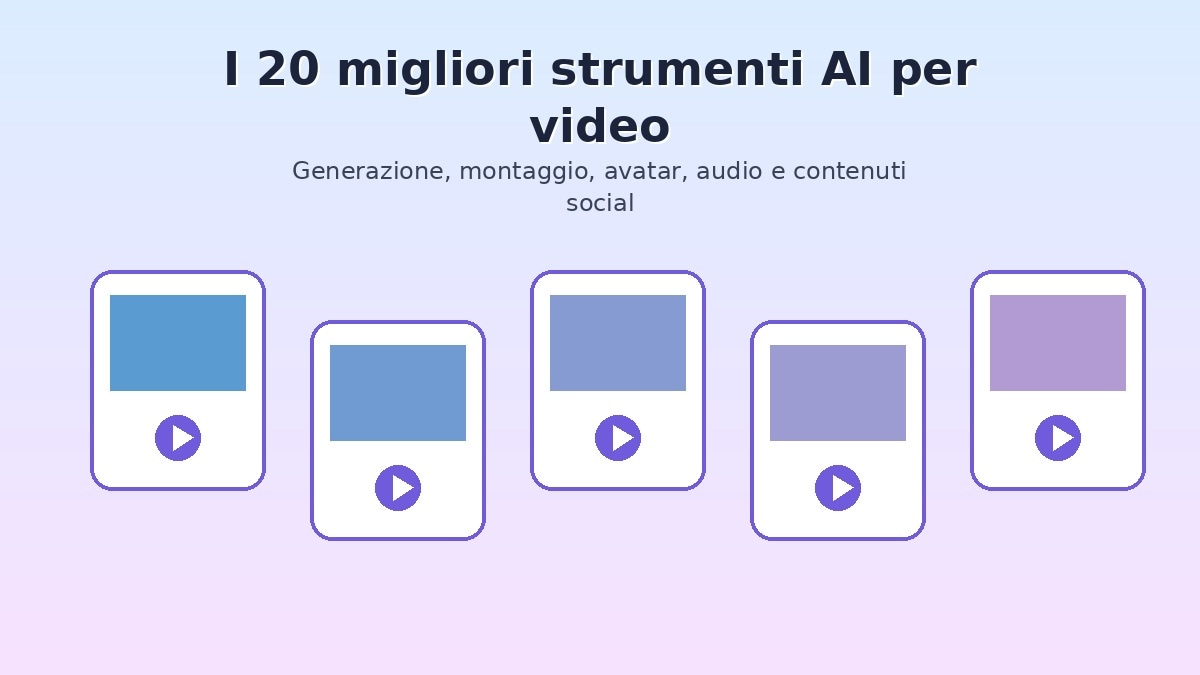 Rappresentazione dei migliori strumenti AI per creare e modificare video