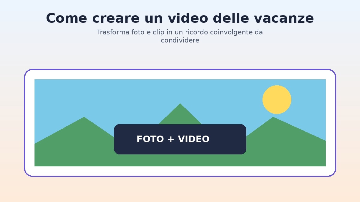 Video delle vacanze creato con foto e clip di viaggio