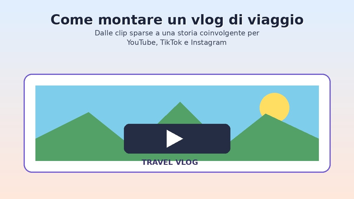 Vlog di viaggio montato con paesaggi, movimento e struttura narrativa
