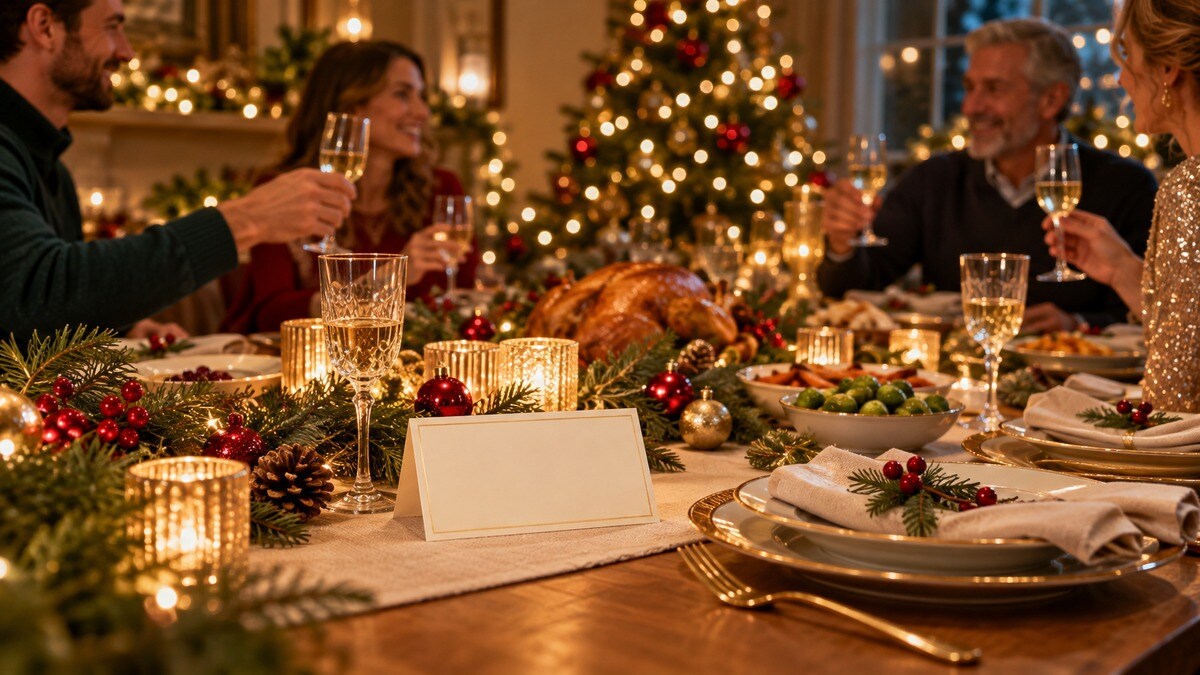 Preparazione di un invito video per una cena di Natale