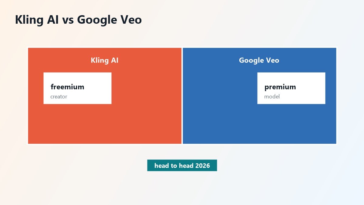 Split-screen tra Kling AI e Google Veo