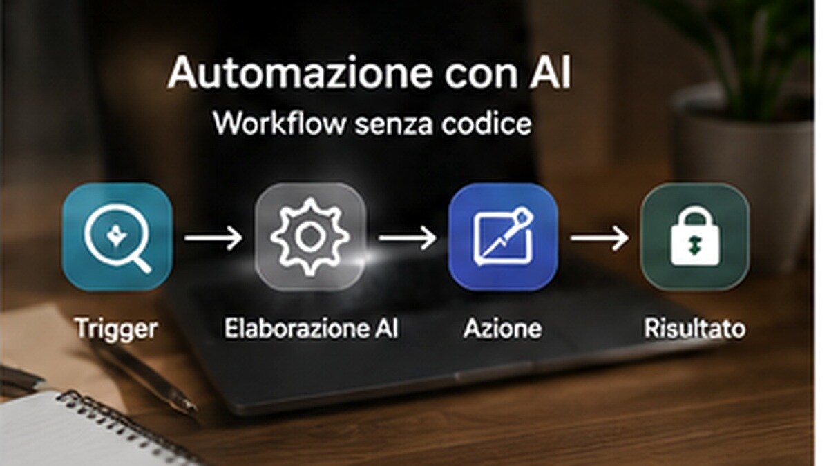 Workflow di automazione AI tra form, CRM, email e report