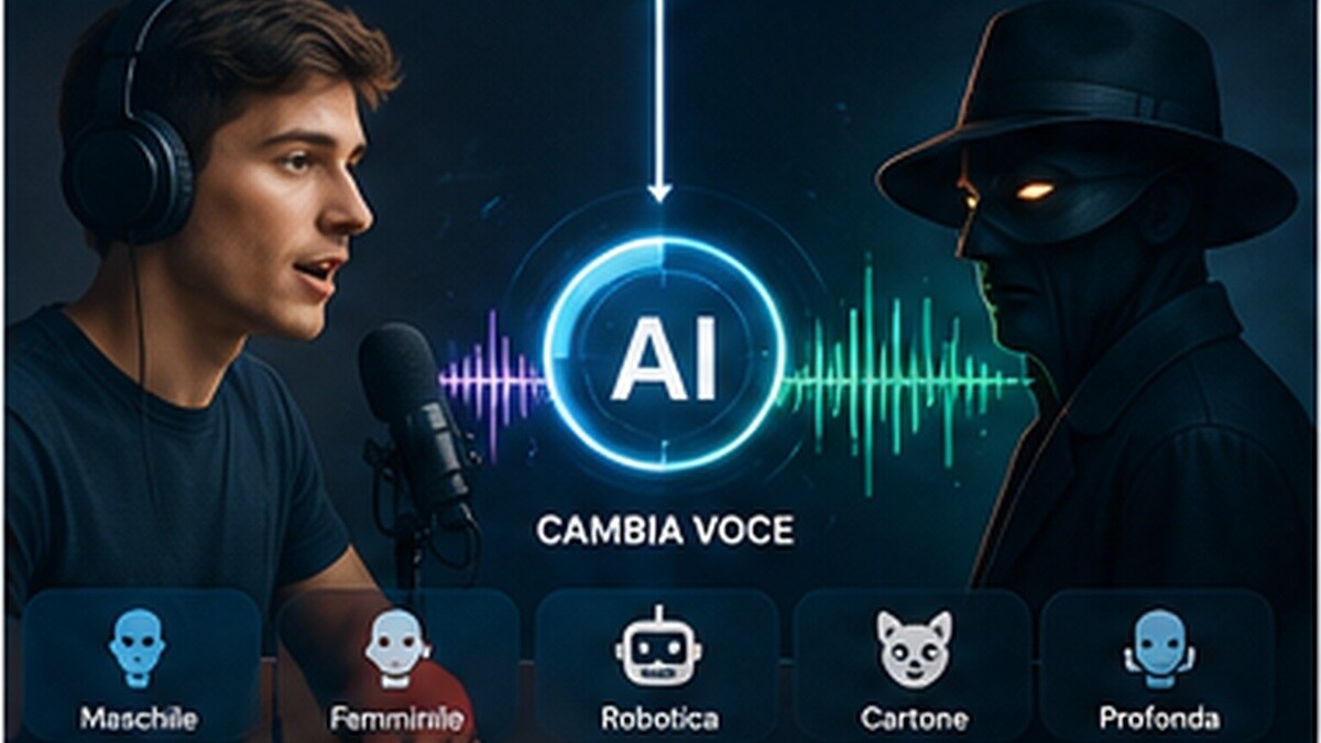 Voice changer AI usato durante una sessione con microfono