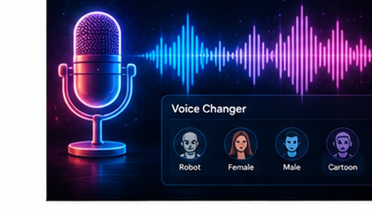 Microfono con visualizzazione di un voice changer AI