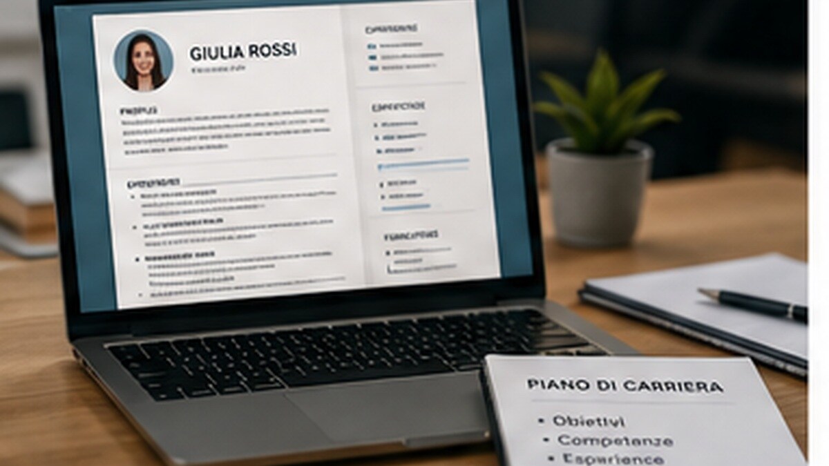 CV visualizzato su laptop per revisione e ottimizzazione