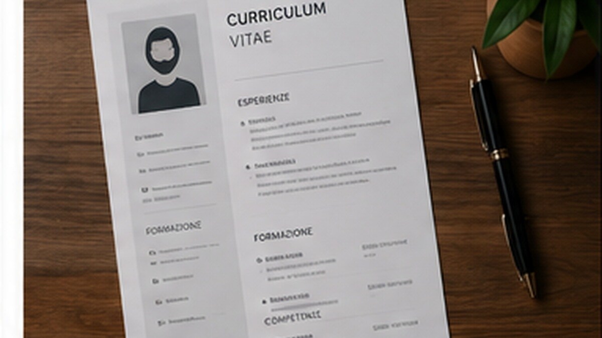 Curriculum tradizionale pronto per una candidatura